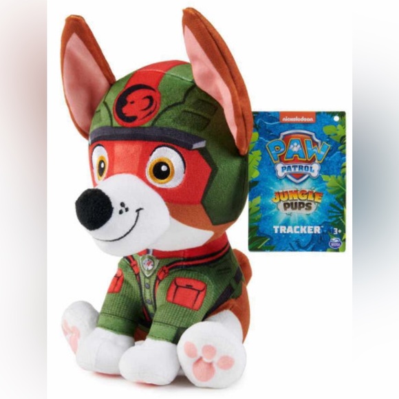 NICKELODEON Paw Patrol JUNGLE PUPS TRACKER 9.5" Plush Stuffed Toy Spin Master - Picture 1 of 4